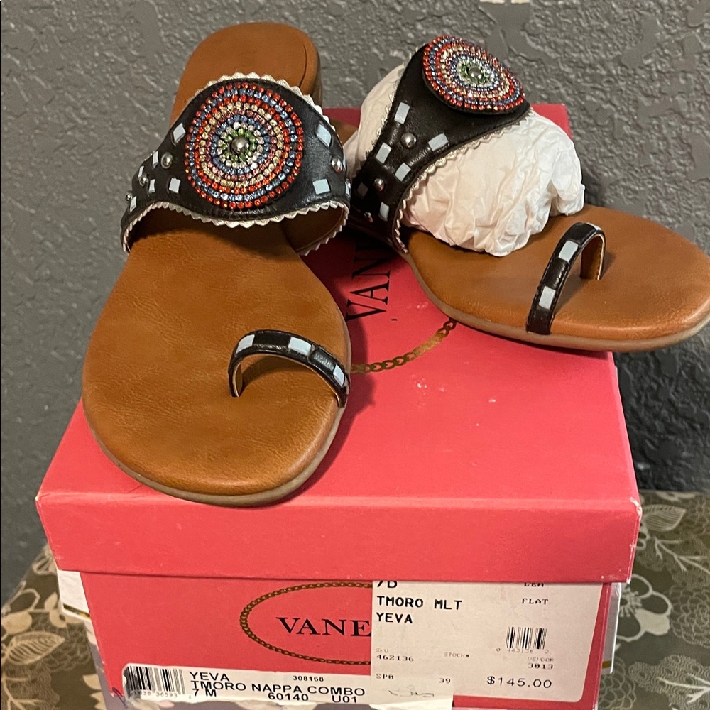 Vaneli Multicolor and Black Sandals